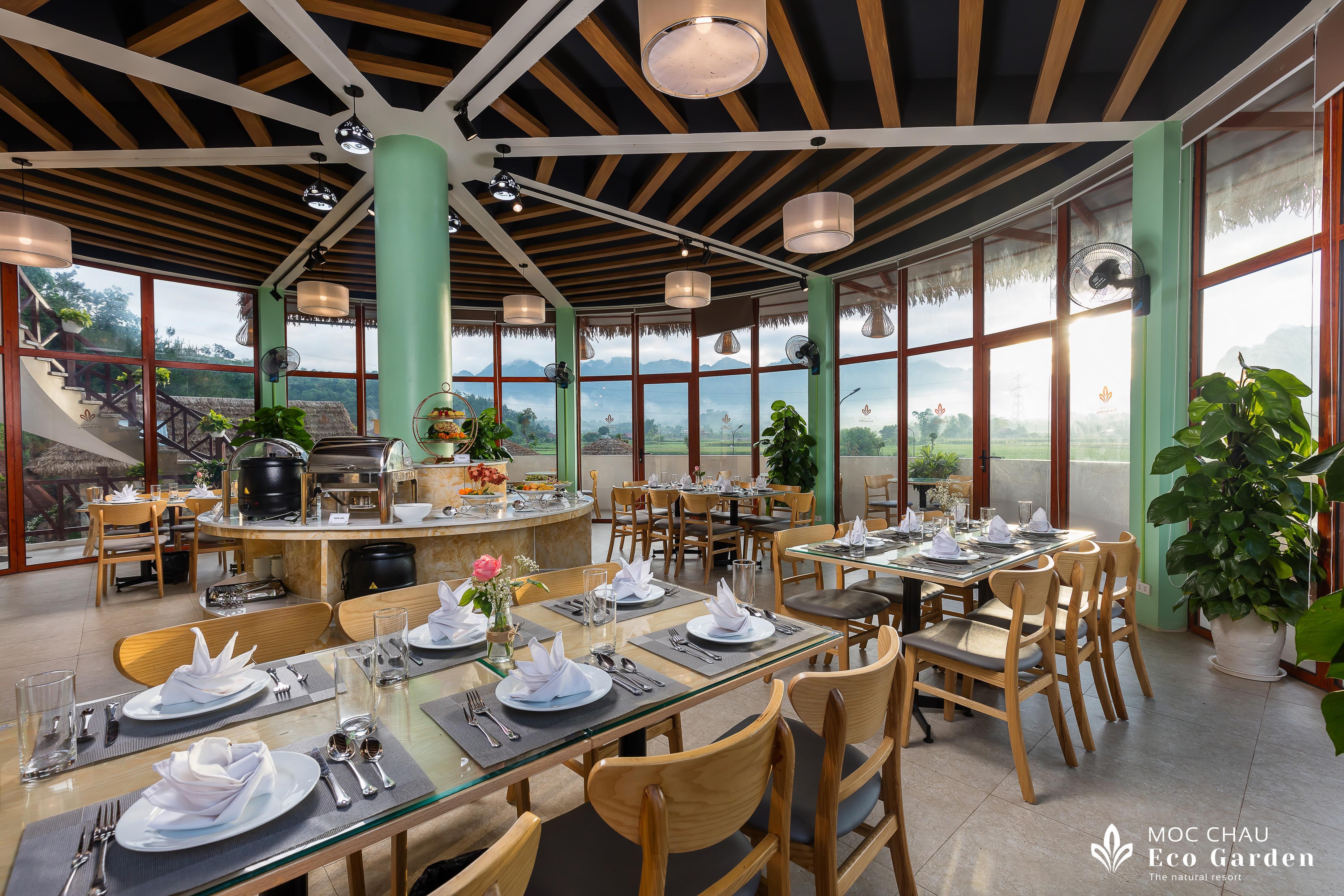 nhà hàng ở Mộc Châu Eco Garden Resort